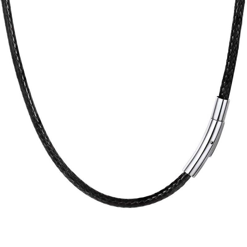 PROSTEEL Leather Rope Necklace For Men Braided Leather Jewelry Cord Chains Necklace 24 Inch - Image 1